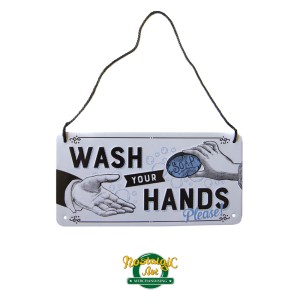28047 Metal Plate - Wash Your Hands Please 